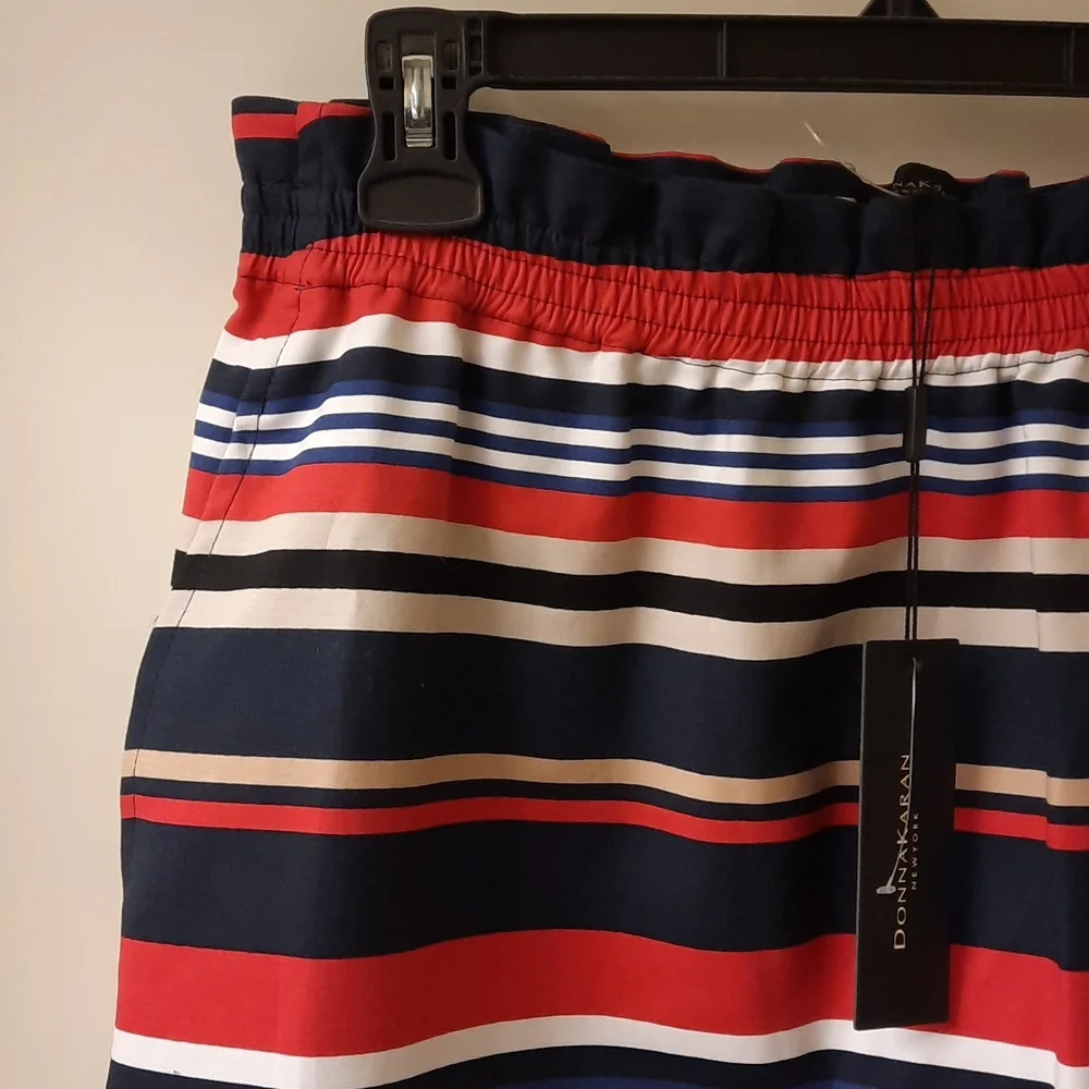 NWT, Donna Karan Marine Batik Stripe Skirt